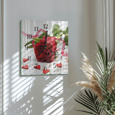 Square kitchen clock Rose