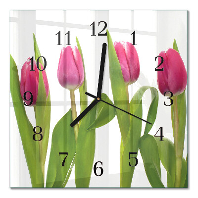 Square wall clock Tulips