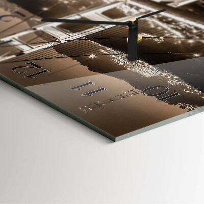 Glass wall clock square Bridge