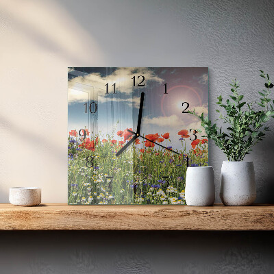 Square kitchen clock Meadow