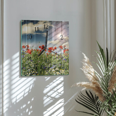 Square kitchen clock Meadow