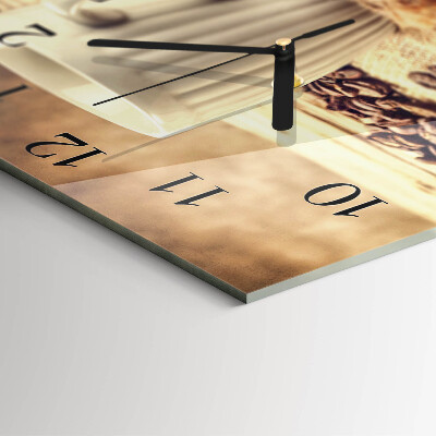 Glass clock square Coffee