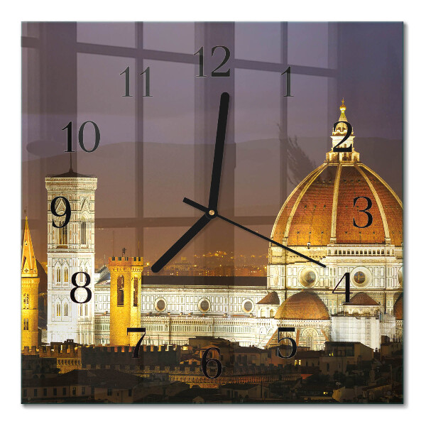 Glass wall clock square Basilica