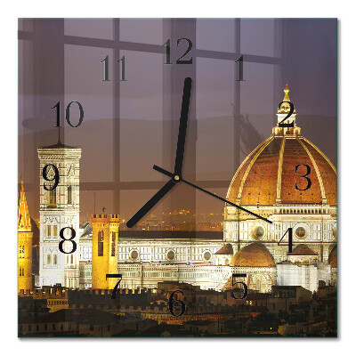 Glass wall clock square Basilica