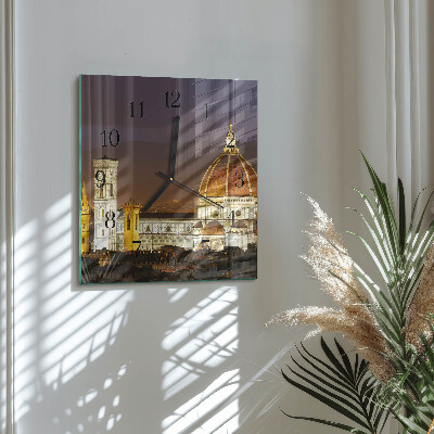 Glass wall clock square Basilica