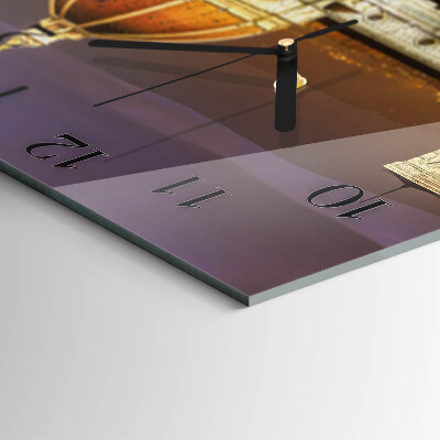 Glass wall clock square Basilica