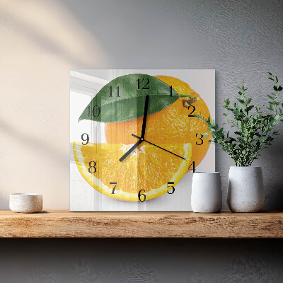 Square kitchen clock Oranges