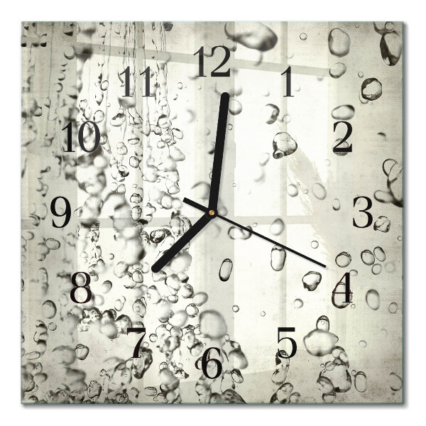 Glass clock square Drops