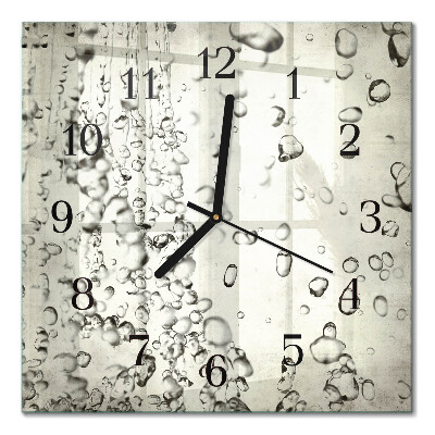 Glass clock square Drops