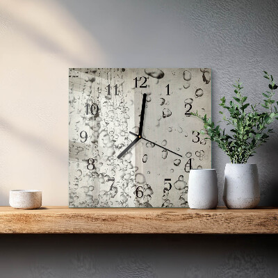 Glass clock square Drops