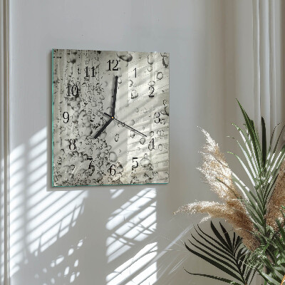 Glass clock square Drops