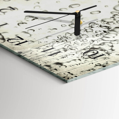 Glass clock square Drops