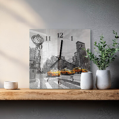 Square kitchen clock Taxi