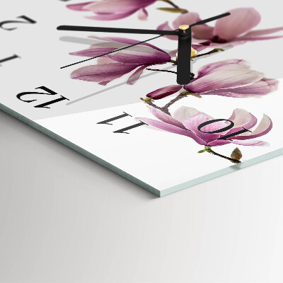 Glass wall clock square Magnolia