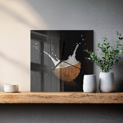 Square kitchen clock Coconut