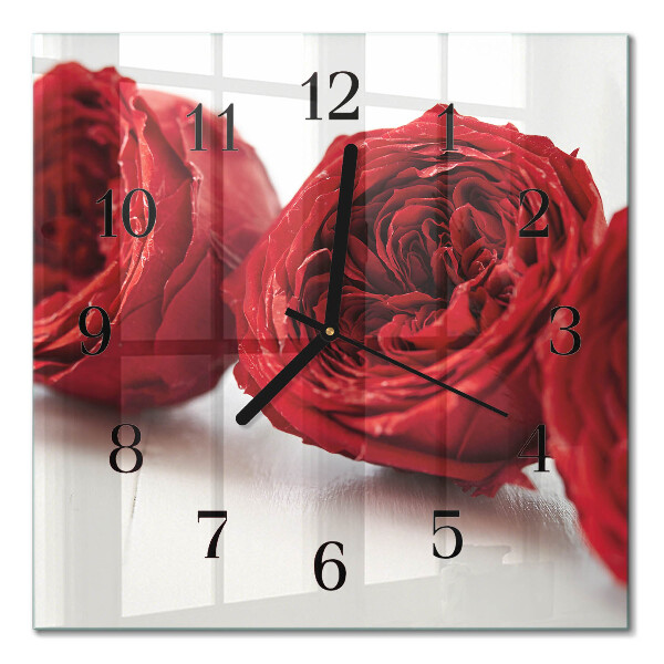 Square kitchen clock Flowers