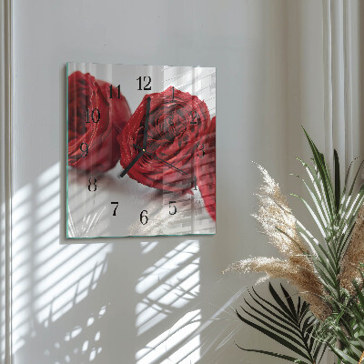 Square kitchen clock Flowers