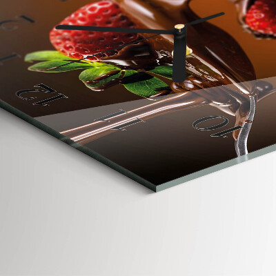 Square wall clock Chocolate-covered strawberries