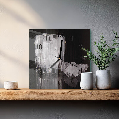 Square kitchen clock Ice