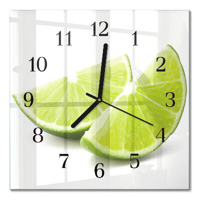 Glass wall clock square Calcium carbonate