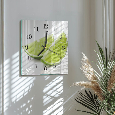 Glass wall clock square Calcium carbonate