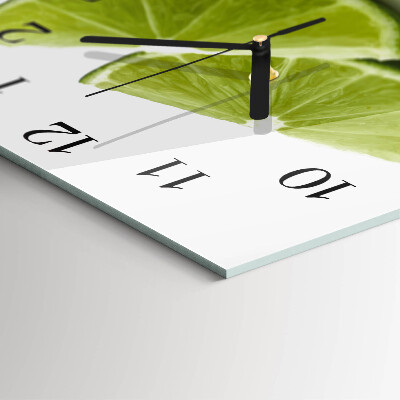 Glass wall clock square Calcium carbonate