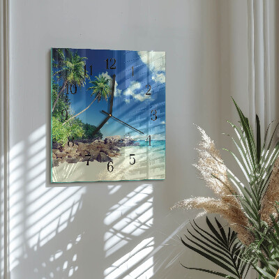 Glass wall clock square Palm Beach