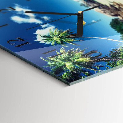Glass wall clock square Palm Beach
