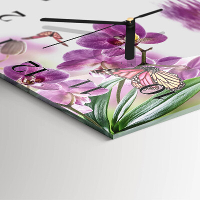 Square kitchen clock Butterflies