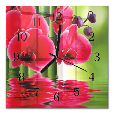 Square wall clock Orchid