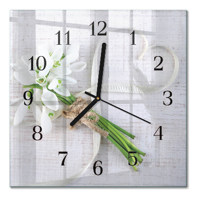 Square kitchen clock A bouquet of flowers