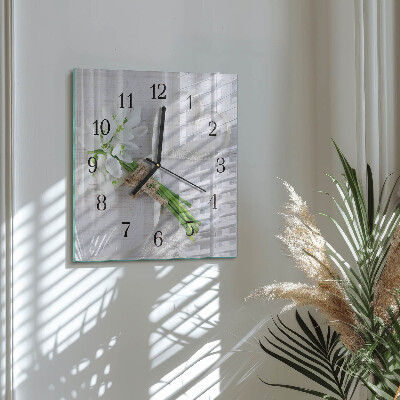 Square kitchen clock A bouquet of flowers