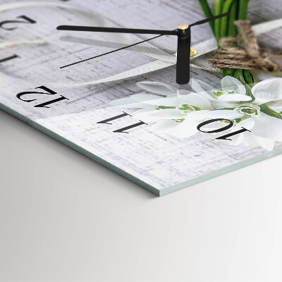 Square kitchen clock A bouquet of flowers