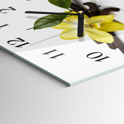 Glass clock square Vanilla orchid