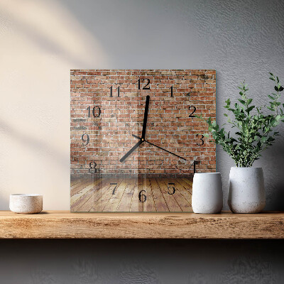 Square wall clock Brick