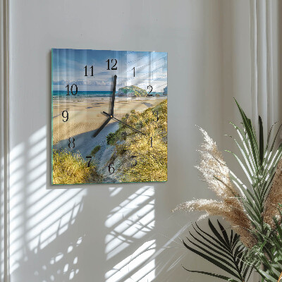 Glass clock square Beach