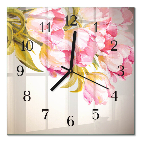 Square wall clock Watercolors