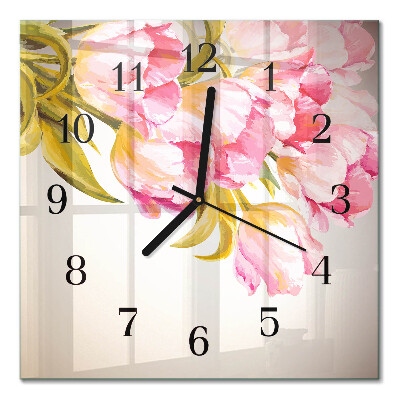Square wall clock Watercolors