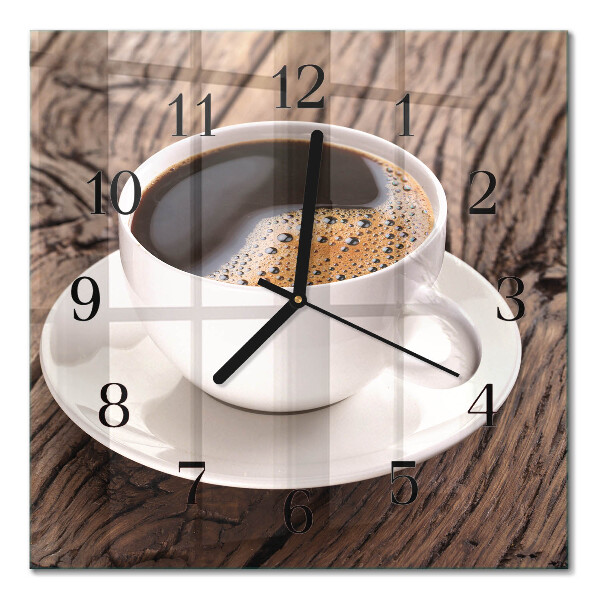 Glass wall clock square Coffee