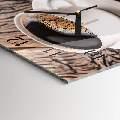 Glass wall clock square Coffee