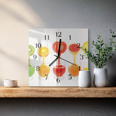 Glass clock square Juice
