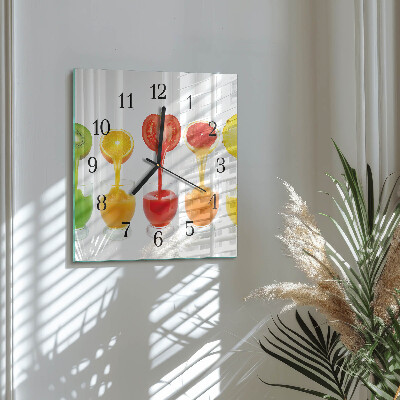 Glass clock square Juice