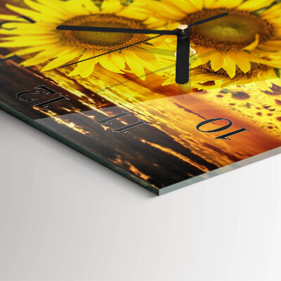 Square kitchen clock Sunflowers