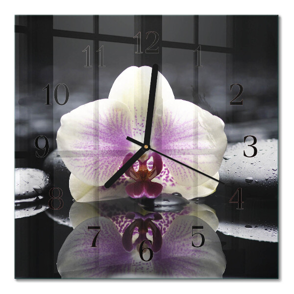 Square wall clock Orchid