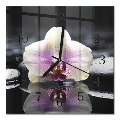Square wall clock Orchid