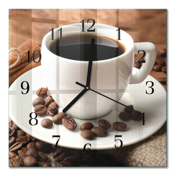 Square kitchen clock Coffee