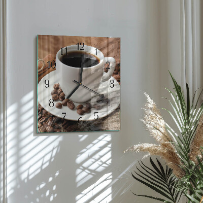 Square kitchen clock Coffee