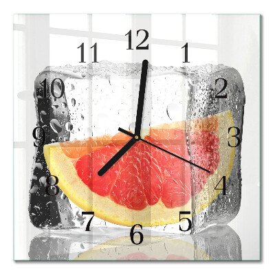 Glass clock square Grapefruit ice cream