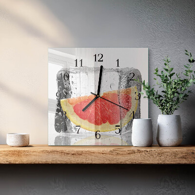 Glass clock square Grapefruit ice cream