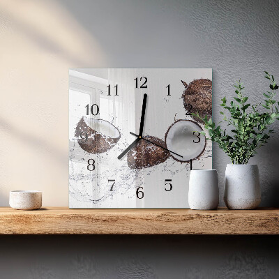 Glass clock square Coconuts